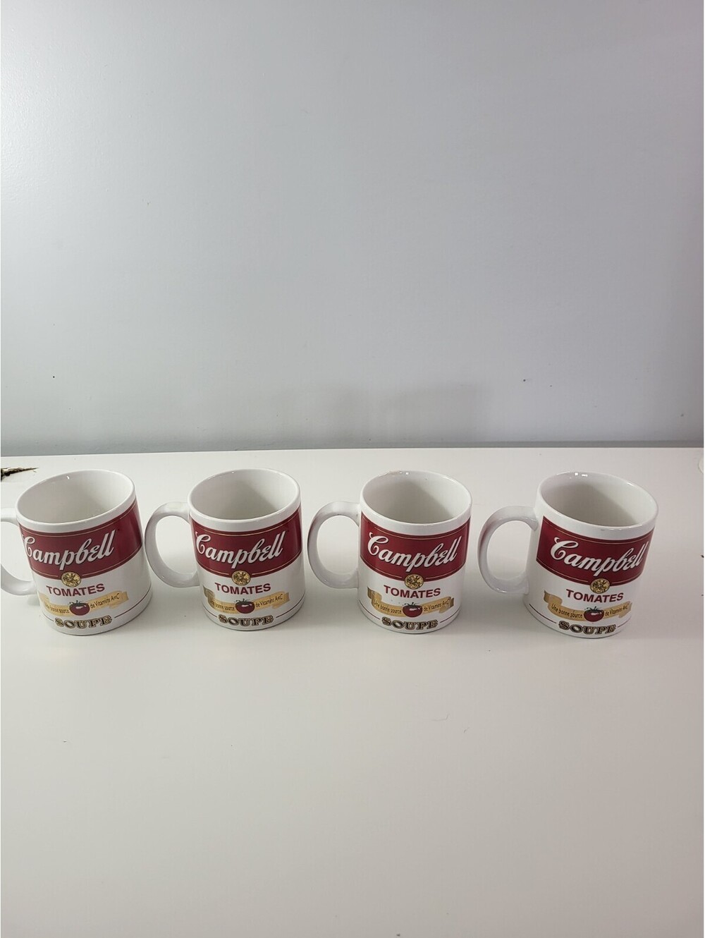 Campbell's  Tomato Soup Coffee Mugs, Red/White, Set of 4